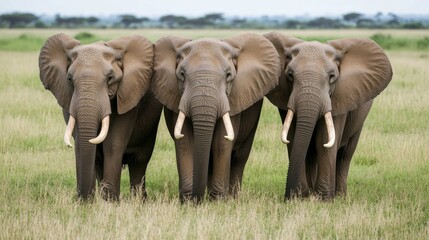 Fototapeta premium Elephants. A group of elephants. 