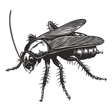 black cockroach insect detailed drawing clip art preview