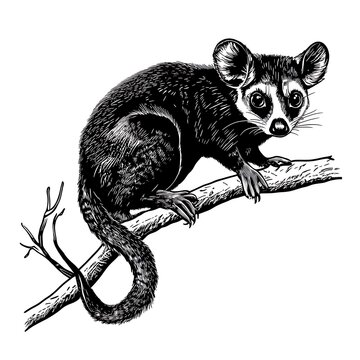 Olingo perched on a branch.