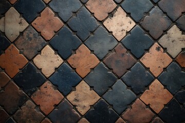 Fototapeta premium overlapping geometric tiles with patterns