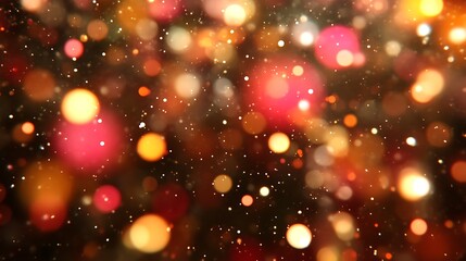 Abstract Red Orange Gold Bokeh Lights Background