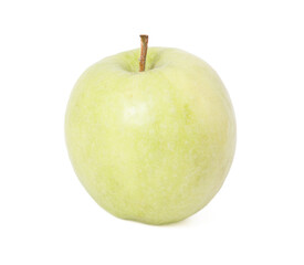 A green apple with a stem on top