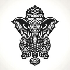 Ornate Hindu god Ganesha illustration.