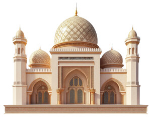 Fototapeta premium traditional Middle Eastern building featuring domed roof and intricate architectural details, showcasing elegance and cultural heritage