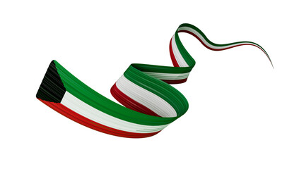 Kuwait flag wavy abstract background. 3d illustration