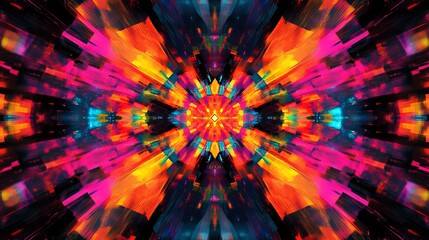 Vibrant neon rays dance diagonally across a digital canvas, creating a dynamic and geometric fusion. This techno-inspired backdrop serves as an electrifying visual for wallpapers, banners
