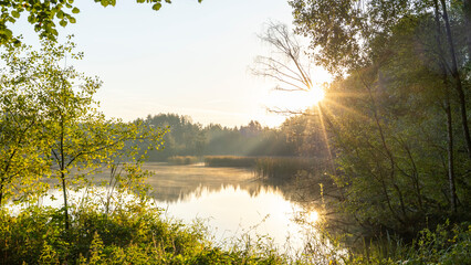 sunrise over the river