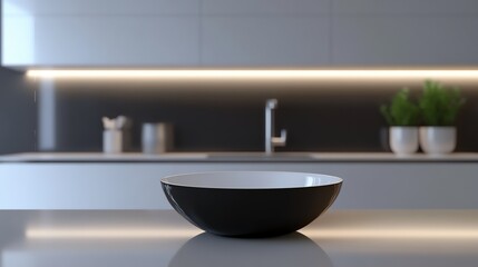 Modern kitchen, minimalist design, sleek surfaces, 3D illustration