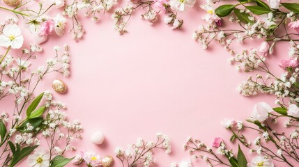 Obraz premium Wildflower Frame Background with Delicate Meadow Blooms.