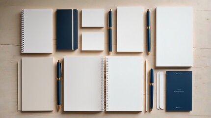 Elegant Stationery Mockup: Notebooks, Pens, and Notepads
