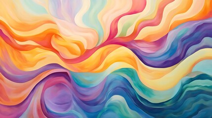 Abstract Colorful Waves of Painted Hues