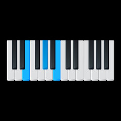 Fototapeta premium E major piano chord flat vector illustration