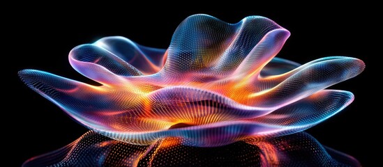 Obraz premium Abstract Digital Waveform: A Symphony of Light and Color