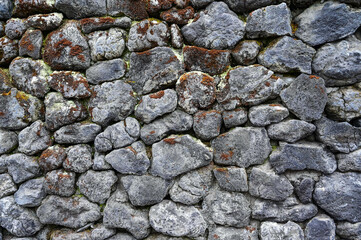 Stone wall material texture close-up