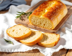 Golden Crust Artisan Bread: Rustic Loaf Slices, Warm Light