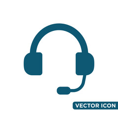 Simple Headset Icon Design Template 