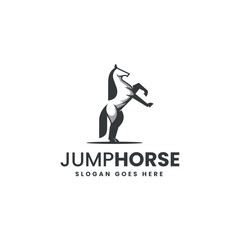 Jump Horse Line Art Logo