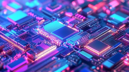 Abstract High-Tech Manufacturing with Vibrant Colors