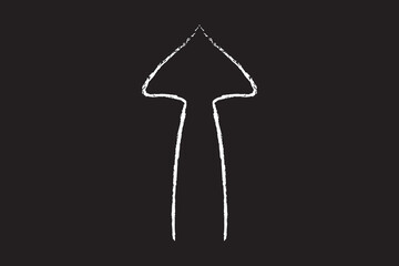 Chalk arrow symbol hand painted with white paint brush.eps