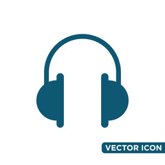 Simple Headset Icon Design Template 