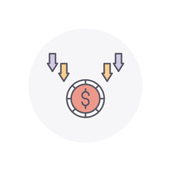 Money Down vector icon
