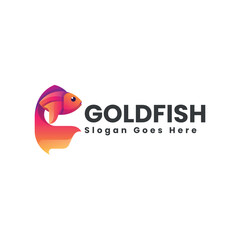 Gold Fish Gradient Colorful Logo