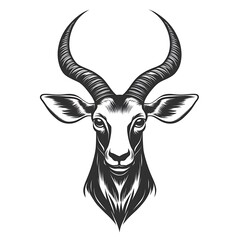 Fototapeta premium Detailed graphic of an antelope head.