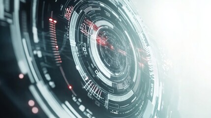 Futuristic Digital Interface with Bright High-Tech Elements