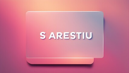 A minimalist design featuring the text "S ARESTIU" on a gradient background.