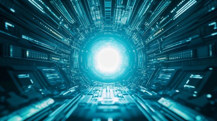 Glowing High-Tech Elements on Bright Background