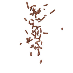 Chocolate Sprinkles For Cakes And Bakery Items Falling From Top 3D Illustration
