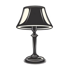 Obraz premium Table lamp with a dark shade and light reflection.