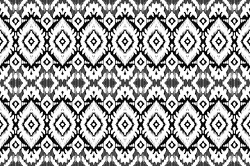 abstract tribal feather seamless pattern, Seamless black blue and white color, Ikat Ogee Background Pattern, Seamless Ikat Chevron Background Pattern.