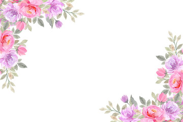 Watercolor flowers background vector for design. 