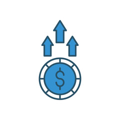 Money up vector icon