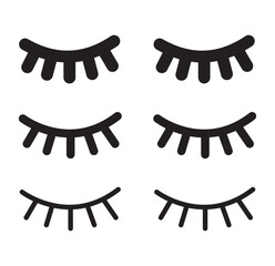 closed eye, eye slash, hide icon symbol vector template
