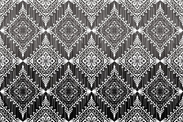 abstract tribal feather seamless pattern, Seamless black blue and white color, Ikat Ogee Background Pattern, Seamless Ikat Chevron Background Pattern.