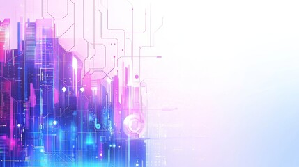 Obraz premium Modern Digital Cityscape with Clean Lines and Bright Light