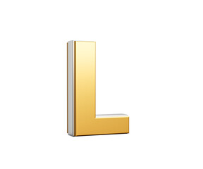 Golden Capital Letter L Gleams With Sleek Modern Design Bold Font With Sharp Edges 3D Illustration