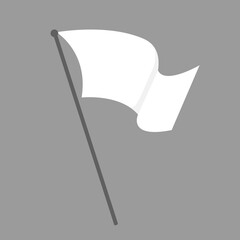 white flag flat vector illustration modern