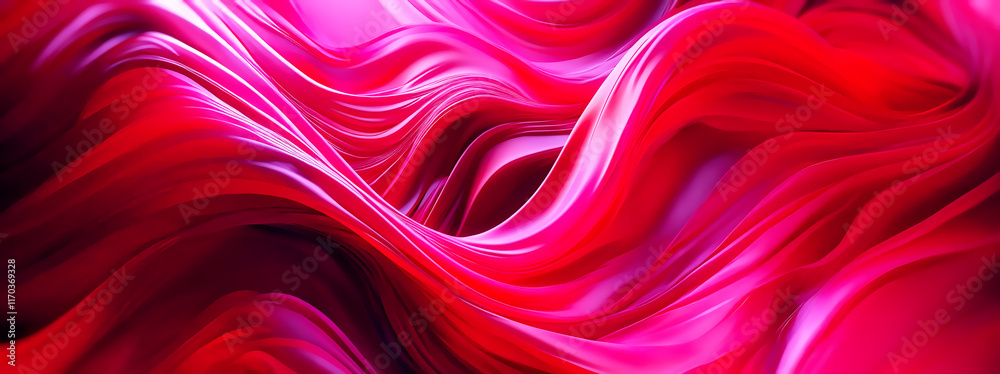 Aufkleber abstract red background with smooth lines in it. 3d render