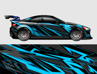 Abstract Car decal design vector. Graphic abstract stripe racing background kit designs for wrap vehicle, race car, rally, adventure and livery