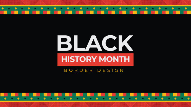 flat black history month border design artwork in full vector template