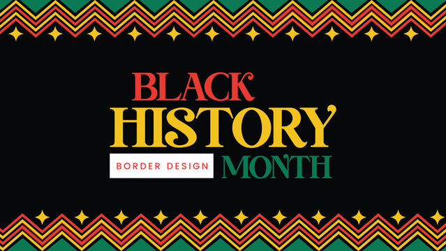 flat black history month border design artwork in full vector template