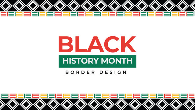 flat black history month border design artwork in full vector template