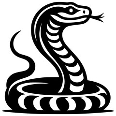 Fototapeta premium Snake with its head raised vector illustration