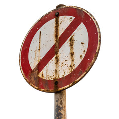 No entry road sign, cut out, isolated on white .png