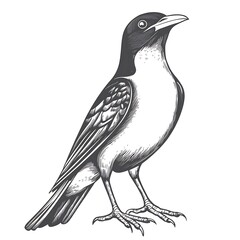 Fototapeta premium A stylized illustration of a bird standing upright.