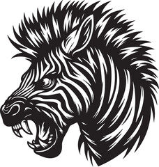 Wild Zebra with Hostile and Fierce Look
