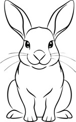 Continuous one line drawing of Easter Bunny. Cute rabbit silhouette